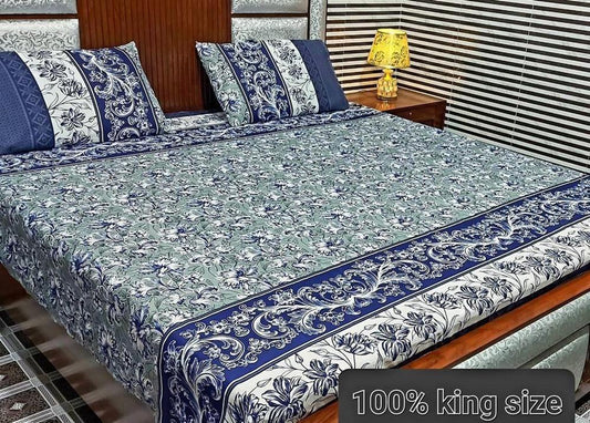 🌟 Premium Cotton Double Bed Sheet Set – Soft, Stylish & Cozy