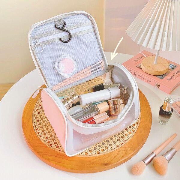White PVC Makeup Organizer Bag – Waterproof, Stylish & Travel-Ready Storage Pouch