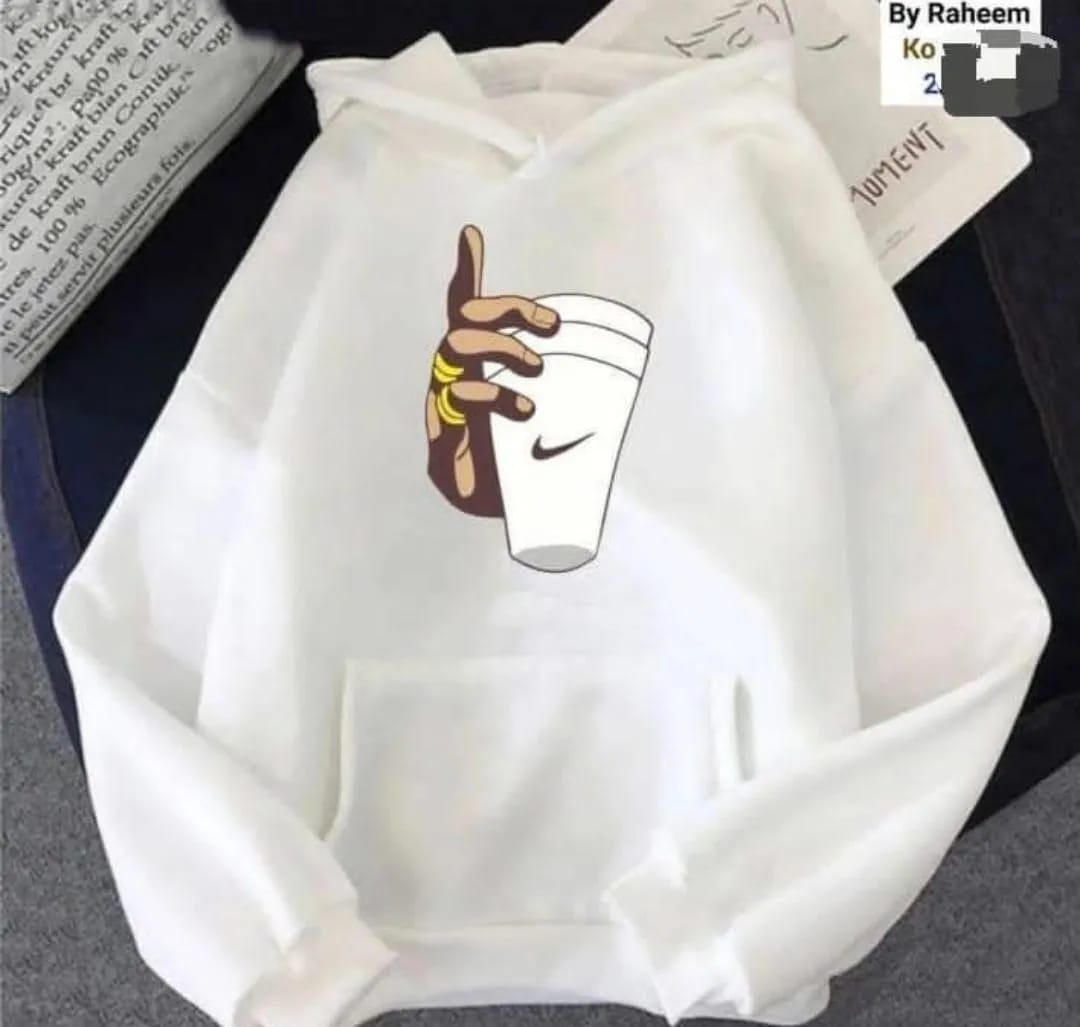 “GlamHivePK™ Men’s Printed Fleece Hoodie – Stylish & Cozy Hooded Sweatshirt 🤍 | Free Delivery 🚚”
