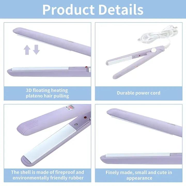 3 Pcs Mini Hair Straightener Set – Lightweight, Portable & Travel-Friendly