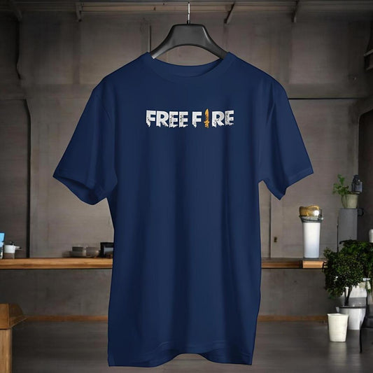 Men’s Pack of 2 Cotton Jersey Round Neck T-Shirts – Printed, Grey & Blue (S-XL)