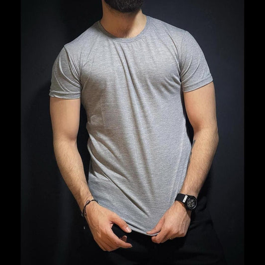 Men’s Pack of 3 Jersey Round Neck T-Shirts – Plain, Grey, White & Black (S-XL)