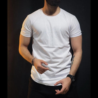Men’s Pack of 3 Jersey Round Neck T-Shirts – Plain, Grey, White & Black (S-XL)