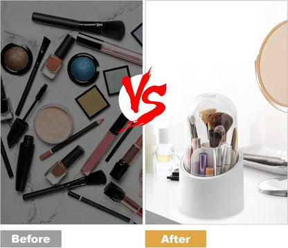 Acrylic Makeup Brush Organizer – 3 Compartment Clear Holder for Neat & Stylish Storage