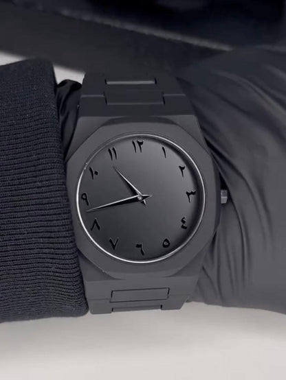 "Men’s Black Stainless Steel Analogue Watch – Bold, Sleek & Durable (Free Delivery)"