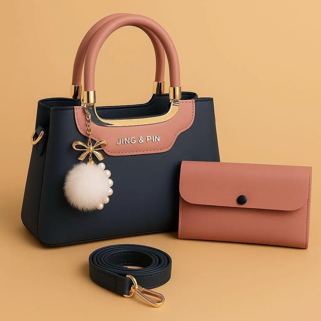 "Luxury Leather Chain Crossbody Bag – 2-Piece Set for Effortless Elegance"