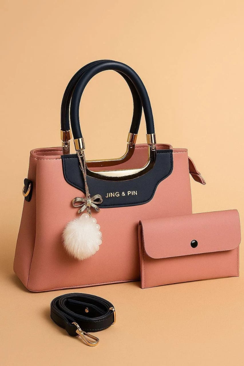 "Luxury Leather Chain Crossbody Bag – 2-Piece Set for Effortless Elegance"