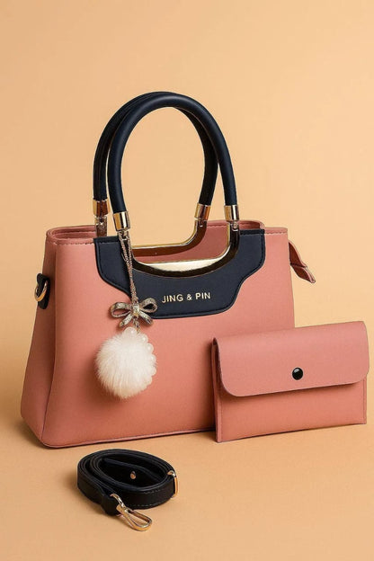 "Luxury Leather Chain Crossbody Bag – 2-Piece Set for Effortless Elegance"