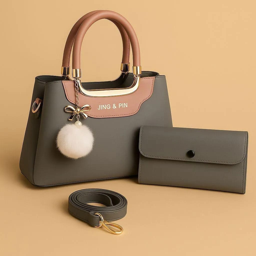 "Luxury Leather Chain Crossbody Bag – 2-Piece Set for Effortless Elegance"