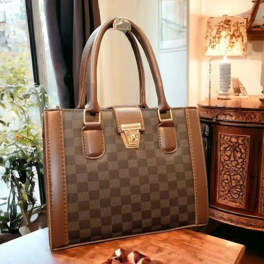 👜 Brown Printed PU Leather Shoulder Bag – Stylish, Spacious & Everyday Perfect