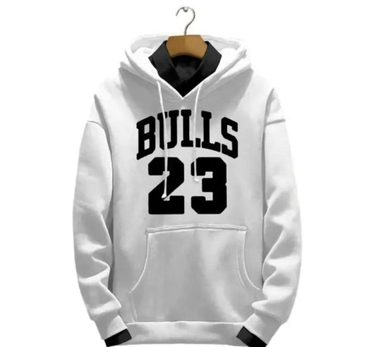 “GlamHivePK™ Men’s White Printed Fleece Hoodie – Stylish & Cozy Hooded Sweatshirt 🤍 | Free Delivery 🚚”
