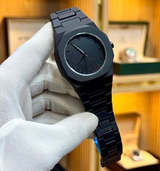 Full Black Aura Quartz Watch – Luxury Lightweight Analog Timepiece for Men
