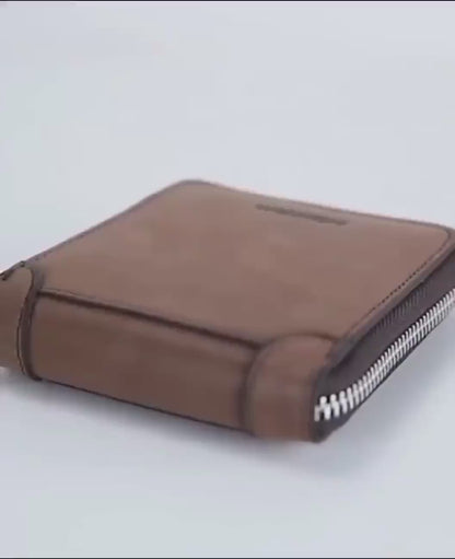 🖤 "Sleek Leather Wallet – Secure Zipper Closure, Built for Everyday Style"
